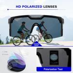 kimorn Polarized Sports Sunglasses for Men, Warp Around Goggles Sun Glasses with UV400 Protection for Driving Fishing (Black/Grey)