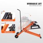 VEVOR Lawn Mower Lift with Hydraulic Jack, 500 Lbs Weight Capacity, Solid Carbon Steel Lawn Mower Lift, Adjustable Movable Lawn Lifter for Riding Tractors and Zero Turn Lawn Mowers, Orange