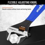 HORUSDY 3-Piece Adjustable Wrench Set (6/8/10 in), Wide Jaw Black Oxide Finish, Cr-V Steel, Metric & SAE Scales, Adjustable Spanner Set for Home Garage Workshop