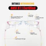 KeeiZoes Safety Glasses Anti Fog Goggles For Women, Nurses Protective Eyewear Blue Light & UV Blocking Eye Protection Glasses