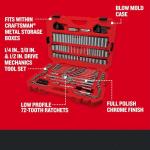 CRAFTSMAN Tool Set, 189 Piece Mechanics Tool Set, 1/4 ,3/8and 1/2 Inch Drive Socket Wrench Set with Thinner Ratchet, Steel 6 and 12point Sockets, Wrenches, Hex Keys and Specialty Bits (CMMT12134)