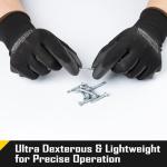 COOLJOB 60 Pairs Safety Work Gloves Pack Bulk with Grip PU Coating, 13 Gauge Seamless Knit Gloves with Polyurethane Dipped for Warehouse Working, Breathable Lightweight for Men Women, Black Large