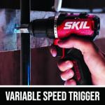 SKIL 12V Brushless Cordless 1/2-Inch Compact Drill Driver Kit Including 2.0Ah USB-C Battery and 20W Charger - DL6290A-11