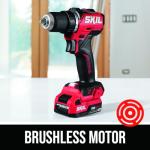 SKIL 12V Brushless Cordless 1/2-Inch Compact Drill Driver Kit Including 2.0Ah USB-C Battery and 20W Charger - DL6290A-11