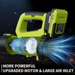 LEAPUL Leaf Blower Cordless, 21V Electric Leaf Blower with 2×2.0Ah Batteries & 1 Fast Charger, Lightweight Battery Powered Blower for Lawn Care, Patio Cleaning