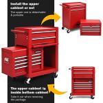 Goplus Tool Chest, 3-in-1 Rolling 6 Drawers Tool Cabinet with Detachable Top Toolbox, Middle Tool Storage, Universal Lockable Wheels, Protective Liner, Auto Lock, Metal Tool Box for Garage Workshop