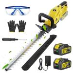 22'' Cordless Hedge Trimmer - 2x4.0AH Batteries & Charger, SK5 Dual-Action Blade Hedge Clippers Handheld, 180° Rotating Handle, 4.1Lbs Electric Hedge Trimmer for Yard/Garden