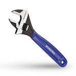 WORKPRO 8-Inch Adjustable Wrench, Cr-V Steel Wide Jaw Black Oxide Wrench, Metric & SAE Scales, for Home, Garage, Workshop and DIY