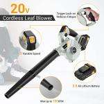 Leaf Blower Cordless with Battery and Charger - 20V Electric Cordless Blower with 3 Speed|100CFM|170MPH, 2.0Ah Lightweight Battery Powered Small Leaf Blower for Lawn Care, Patio, Dust, Blowing Leaves