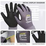 LOCCEF Work Gloves MicroFoam Nitrile Coated-6 Pairs,Seamless Knit Nylon Gloves,Gray Work gloves (10/XL, Gary-6 Pairs)