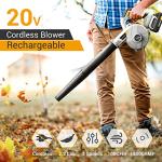 Leaf Blower Cordless with Battery and Charger - 20V Electric Cordless Blower with 3 Speed|100CFM|170MPH, 2.0Ah Lightweight Battery Powered Small Leaf Blower for Lawn Care, Patio, Dust, Blowing Leaves