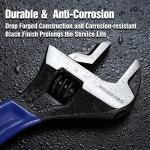 WORKPRO 8-Inch Adjustable Wrench, Cr-V Steel Wide Jaw Black Oxide Wrench, Metric & SAE Scales, for Home, Garage, Workshop and DIY