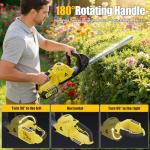 22'' Cordless Hedge Trimmer - 2x4.0AH Batteries & Charger, SK5 Dual-Action Blade Hedge Clippers Handheld, 180° Rotating Handle, 4.1Lbs Electric Hedge Trimmer for Yard/Garden