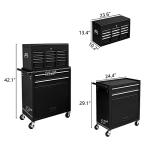 TUFFIOM 8-Drawer Rolling Tool Chest w/Lock, Tool Storage Cabinet w/Wheels, Detachable Top, Drawers & Drawer Liners, Tool Organizer Box for Garage, Warehouse & Repair Shop
