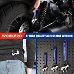 WORKPRO 8-Inch Adjustable Wrench, Cr-V Steel Wide Jaw Black Oxide Wrench, Metric & SAE Scales, for Home, Garage, Workshop and DIY