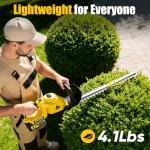 22'' Cordless Hedge Trimmer - 2x4.0AH Batteries & Charger, SK5 Dual-Action Blade Hedge Clippers Handheld, 180° Rotating Handle, 4.1Lbs Electric Hedge Trimmer for Yard/Garden