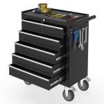 Kieperi 5-Drawers Rolling Tool Chest, Tool Chest with Wheels and Drawers, Rolling Box with Locking System, Tool Box with Wheels for Garage, Warehouse, Workshop (Black, 5 Drawers)