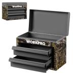 WORKPRO Metal Mini Tool Box, Top Tool Chest containing Two Drawers with Ball Bearing Slides, PVC Drawer Liners and PP Feet Pads, Durable Cold Rolled Steel Small Toolbox for Multi-Purpose Storage