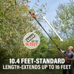 MAXLANDER Hedge Trimmer 18-Inch Cordless Pole Hedge Trimmer, 16-Feet Max Reach Hedge Trimmer with Extension Pole, Multi-Angle Adjustable, 2 x 2.0Ah Battery and Charger Included