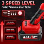 FULLYEA Cordless Angle Grinder Kit, 4-1/2" Power Angle Grinders with 2 * 4.0Ah Battery & 12000RPM Brushless Motor, Metal Grinder with Cutting Wheels, Electric Grinder Tool Set for Cutting, Grinding