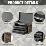 WORKPRO Metal Mini Tool Box, Top Tool Chest containing Two Drawers with Ball Bearing Slides, PVC Drawer Liners and PP Feet Pads, Durable Cold Rolled Steel Small Toolbox for Multi-Purpose Storage