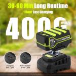 PULITUO Leaf Blower Cordless, 500CFM/ 125MPH Lightweight Cordless Blower with 2X 4.0 Batteries and Fast Charger, Variable Speed Battery Leaf Blowers for Lawn Care, Leaves, Grass, Patio, Yard