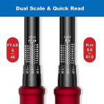 SUERCUP 3/8-Inch Drive Click Torque Wrench - 5-45 Ft-Lb/6.8-61Nm, Dual-Direction Adjustable 72 Tooth Click Torque Wrench for Bike, Motorcycle and Car Repair