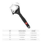 Amazon Basics 4-Piece Wide Jaw Adjustable Wrench Set with Soft Grip, Includes: 6-inch (150mm), 8-inch (200mm), 10-inch (250mm), 12-inch (300mm)