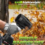 Toieue Leaf Blower Cordless with Battery, Turbo Jet Blower, 55000RPM Handheld Leaf Blower 2 X 4.0Ah Batteries for Lawn Care, Patio, Blowing Leaves, Snow Blowing (Black-001)