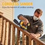 Random Orbital Sander for Dewalt 20V Battery, 5" Palm Cordless Sander with 10pcs Sandpaper, 3 Variable Speeds, Dust Collector for Woodworking Polishing Sanding(Battery Not Included)