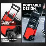 Auto Dynasty Stackable Tool Box 3-Tier Tool Separate Organizer Rolling Tool Chest with Wheels 3-in-1 Upright Trolley for Garage or Workshop, Red