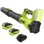 Leaf Blower Cordless, 21V Cordless Leaf Blower with 2×4.0Ah Batteries & Fast Charger, 6-Speed, Powerful Lightweight Electric Blower Kit for Lawn, Patio, Car Drying and Light Snow, Lightweight Handheld