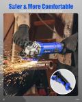 AVID POWER Angle Grinder 4-1/2 Inch 8.0 Amp 1000W Electric Grinder Tool 7-Variable-Speed Metal Grinder, 11,500 RPM, Paddle Switch with Lock-on Button, Cutting & Grinding Wheels and Side Handle - Blue