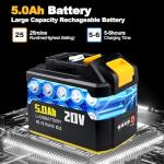 Cordless Pressure Washer with Faucet & Garden Hose Connector, 5.0Ah Battery, 2000PSI MAX Portable Pressure Washer with Brushless Motor, 4 Speed Adjustment LCD Touch Screen, 6-in-1 Nozzle