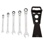 Amazon Basics Ratchet Wrenches Set, Flexible Metric Flex Head, 5-Piece