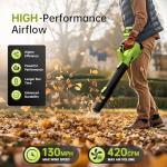 Leaf Blower Cordless, 21V Cordless Leaf Blower with 2×4.0Ah Batteries & Fast Charger, 6-Speed, Powerful Lightweight Electric Blower Kit for Lawn, Patio, Car Drying and Light Snow, Lightweight Handheld