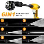 Cordless Pressure Washer with Faucet & Garden Hose Connector, 5.0Ah Battery, 2000PSI MAX Portable Pressure Washer with Brushless Motor, 4 Speed Adjustment LCD Touch Screen, 6-in-1 Nozzle