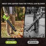 Leaf Blower Cordless, 21V Cordless Leaf Blower with 2×4.0Ah Batteries & Fast Charger, 6-Speed, Powerful Lightweight Electric Blower Kit for Lawn, Patio, Car Drying and Light Snow, Lightweight Handheld