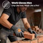 Donfri 3 Pairs A9 Cut Resistant Work Gloves for Men, Safety Gloves for Men Touchscreen with Reinforced Thumb, ANSI Cut Level 9 Protection Flexible for Metal Glass Wood Construction Fishing, L