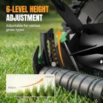 WORKPROX 16-Inch Push Reel Lawn Mower, Adjustable Height 5-Blade Reel Mower with Removable 8-Gallon Grass Catcher for Yards and Gardens, Black