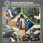 Donfri 3 Pairs A9 Cut Resistant Work Gloves for Men, Safety Gloves for Men Touchscreen with Reinforced Thumb, ANSI Cut Level 9 Protection Flexible for Metal Glass Wood Construction Fishing, L