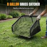 WORKPROX 16-Inch Push Reel Lawn Mower, Adjustable Height 5-Blade Reel Mower with Removable 8-Gallon Grass Catcher for Yards and Gardens, Black