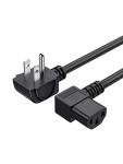 CableCreation 6 Feet 18 AWG Universal Power Cord for NEMA 5-15P Angle Type to IEC320 C13 Angle Type Cable, 1.8M / Black