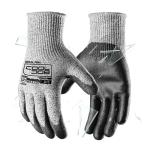 COOLJOB 12/120 Pairs A4 Cut Resistant Safety Work Gloves with Grip, Breathable & Lightweight Polyurethane PU Coated Protective Gloves for Wood Carving, Glass Handling, Mechanic Work, Gray Large