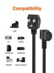 CableCreation 6 Feet 18 AWG Universal Power Cord for NEMA 5-15P Angle Type to IEC320 C13 Angle Type Cable, 1.8M / Black