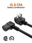 CableCreation 6 Feet 18 AWG Universal Power Cord for NEMA 5-15P Angle Type to IEC320 C13 Angle Type Cable, 1.8M / Black