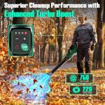 KIMO Cordless Leaf Blower with Battery and Charger, 750CFM 220MPH, 4 Speeds w/Turbo Mode, Brushless Motor, 3 Extended Tube, 2x4.0Ah Battery Powered Leaf Blowers for Lawn Care Patio Cleaning Wet Leaves
