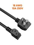 CableCreation 6 Feet 18 AWG Universal Power Cord for NEMA 5-15P Angle Type to IEC320 C13 Angle Type Cable, 1.8M / Black