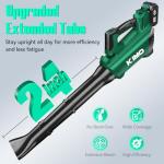 KIMO Cordless Leaf Blower with Battery and Charger, 750CFM 220MPH, 4 Speeds w/Turbo Mode, Brushless Motor, 3 Extended Tube, 2x4.0Ah Battery Powered Leaf Blowers for Lawn Care Patio Cleaning Wet Leaves