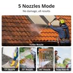 Electric Pressure Washer, 2800 PSI Max, 2.0 GPM, 8" Wheels, 5 Spray Tips and 1.5L Foam Tank, for Patio, Car, Driveway, Fence & Home Cleaning